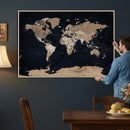 Grunge Wall Art World Map Canvas Print