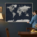 Colorful Watercolor World Map Canvas Print – Vibrant Framed