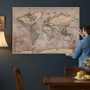 Grunge World Map Canvas Wall Art - Vintage Aged World Map by MyGreatCanvas | Canvas Wall Art Prints | Photo Prints & Wall Decor