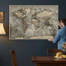 World Map Canvas Print – Detailed Map of the World Wall Art