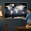 Vintage World Map Canvas Wall Art – Antique Triptych Map