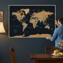 Framed Large World Map Wall Art Canvas Print – Stunning by MyGreatCanvas | Canvas Wall Art Prints | Photo Prints & Wall Decor
