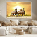 Wild Horses Wall Art Canvas Print – Framed Galloping Herd