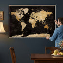 Extra Large World Map Canvas Print – Detailed Map Classic