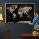 Detailed World Map Wall Art Print - Large Framed World Map