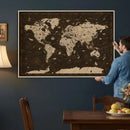 Colorful World Map Canvas Wall Art with Landmarks – Framed by MyGreatCanvas | Canvas Wall Art Prints | Photo Prints & Wall Decor