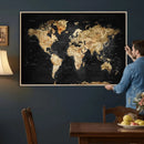 World Map Canvas Wall Art with Famous Landmarks – Framed by MyGreatCanvas | Canvas Wall Art Prints | Photo Prints & Wall Decor
