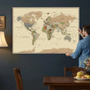 Extra Large World Map Canvas Print – Detailed Map of the by MyGreatCanvas | Canvas Wall Art Prints | Photo Prints & Wall Decor