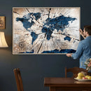 Rustic World Map Canvas Print – Framed Wall Art for Couples, by MyGreatCanvas | Canvas Wall Art Prints | Photo Prints & Wall Decor