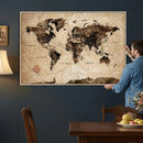 World Map Wall Art Canvas Print