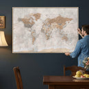 Detailed World Map Wall Art Canvas Print for Home and Office Decor by MyGreatCanvas | Canvas Wall Art Prints | Photo Prints & Wall Decor