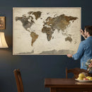 Vintage World Map Canvas Wall Art – Framed Travel Map for by MyGreatCanvas | Canvas Wall Art Prints | Photo Prints & Wall Decor