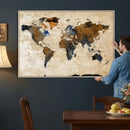 World Map Canvas Print – Framed Travel Map Wall Art for by MyGreatCanvas | Canvas Wall Art Prints | Photo Prints & Wall Decor