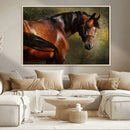 Majestic Brown Horse Wall Art Canvas Print – Framed