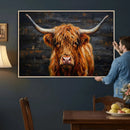 Highland Cow Wall Art Canvas Print, Rustic Farm Animal by MyGreatCanvas | Canvas Wall Art Prints | Photo Prints & Wall Decor