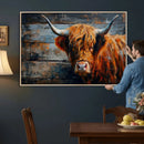 Highland Cow Wall Art Canvas Print, Abstract Rustic Farm by MyGreatCanvas | Canvas Wall Art Prints | Photo Prints & Wall Decor