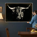 Black Bull Wall Art Canvas Print, Texas Longhorn Portrait by MyGreatCanvas | Canvas Wall Art Prints | Photo Prints & Wall Decor