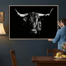 Black Bull Wall Art Canvas Print, Dark Longhorn Portrait by MyGreatCanvas | Canvas Wall Art Prints | Photo Prints & Wall Decor