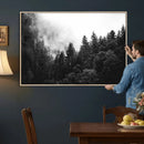 Black White Forest Wall Art Canvas Print, Misty Pine Tree by MyGreatCanvas | Canvas Wall Art Prints | Photo Prints & Wall Decor