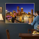 Boston Wall Art Canvas Print, Boston City Downtown Night by MyGreatCanvas | Canvas Wall Art Prints | Photo Prints & Wall Decor