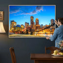 Boston Wall Art Canvas Print, Boston City Downtown Night by MyGreatCanvas | Canvas Wall Art Prints | Photo Prints & Wall Decor