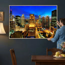 Chicago Wall Art Canvas Print - Chicago City Downtown Night by MyGreatCanvas | Canvas Wall Art Prints | Photo Prints & Wall Decor