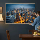 Chicago Wall Art Canvas Print - Chicago City Downtown Night by MyGreatCanvas | Canvas Wall Art Prints | Photo Prints & Wall Decor
