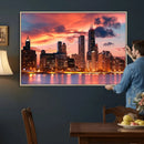 Chicago Wall Art Canvas Print - Chicago City Downtown Night by MyGreatCanvas | Canvas Wall Art Prints | Photo Prints & Wall Decor
