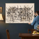 Abstract Cow Longhorn Wall Art Canvas Print for Cabin Decor by MyGreatCanvas | Canvas Wall Art Prints | Photo Prints & Wall Decor