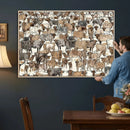 Abstract Longhorn Wall Art Canvas Print - Cow Animal Drawing by MyGreatCanvas | Canvas Wall Art Prints | Photo Prints & Wall Decor
