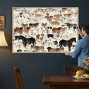 Wild Horses Wall Art Canvas Print - Abstract Farm Longhorn by MyGreatCanvas | Canvas Wall Art Prints | Photo Prints & Wall Decor