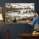 Snowy Mountain Landscape Wall Art Canvas Print, Alpine Pine by MyGreatCanvas | Canvas Wall Art Prints | Photo Prints & Wall Decor