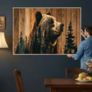 Rustic Bear Wall Art Canvas Print – Woodland Wildlife by MyGreatCanvas | Canvas Wall Art Prints | Photo Prints & Wall Decor