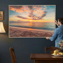 Sunset Beach Wall Art Canvas Print – Soft Coastal by MyGreatCanvas | Canvas Wall Art Prints | Photo Prints & Wall Decor