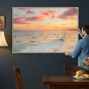 Sunset Beach Wall Art Canvas Print – Soft Coastal by MyGreatCanvas | Canvas Wall Art Prints | Photo Prints & Wall Decor