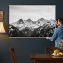 Black and White Mountain Wall Art Canvas Print, Snowy Alpine by MyGreatCanvas | Canvas Wall Art Prints | Photo Prints & Wall Decor