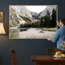 Lake Braies Alpine Landscape Wall Art Canvas Print, by MyGreatCanvas | Canvas Wall Art Prints | Photo Prints & Wall Decor