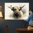 Abstract Highland Cow Wall Art Canvas Print, Rustic Farm by MyGreatCanvas | Canvas Wall Art Prints | Photo Prints & Wall Decor