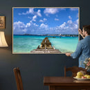 Caribbean Ocean Pier Seascape Wall Art Canvas Print, by MyGreatCanvas | Canvas Wall Art Prints | Photo Prints & Wall Decor