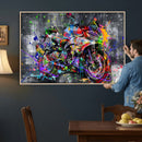 Graffiti Motorcycle Wall Art Canvas Print, Urban Street Art by MyGreatCanvas | Canvas Wall Art Prints | Photo Prints & Wall Decor