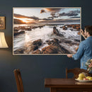 Rocky Coast Ocean Sunset Wall Art Canvas Print, Dramatic by MyGreatCanvas | Canvas Wall Art Prints | Photo Prints & Wall Decor
