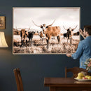 Texas Longhorn Cattle Wall Art Canvas Print, Sepia Western by MyGreatCanvas | Canvas Wall Art Prints | Photo Prints & Wall Decor