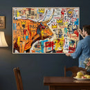 Basquiat Style Bull Graffiti Wall Art Canvas Print, Street by MyGreatCanvas | Canvas Wall Art Prints | Photo Prints & Wall Decor