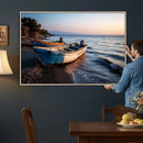 Coastal Fishing Boats Wall Art Canvas Print, Sunset Beach by MyGreatCanvas | Canvas Wall Art Prints | Photo Prints & Wall Decor