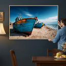 Coastal Fishing Boats Wall Art Canvas Print, Sunset Beach by MyGreatCanvas | Canvas Wall Art Prints | Photo Prints & Wall Decor