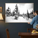 Black and White Snowy Pine Forest Wall Art Canvas Print, by MyGreatCanvas | Canvas Wall Art Prints | Photo Prints & Wall Decor