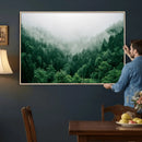 Misty Pine Forest Wall Art Canvas Print, Foggy Evergreen by MyGreatCanvas | Canvas Wall Art Prints | Photo Prints & Wall Decor