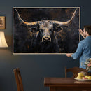 Abstract Longhorn Bull Wall Art Canvas Print – Rustic by MyGreatCanvas | Canvas Wall Art Prints | Photo Prints & Wall Decor
