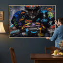 Graffiti American Football Player Street Art Wall Art Canvas by MyGreatCanvas | Canvas Wall Art Prints | Photo Prints & Wall Decor