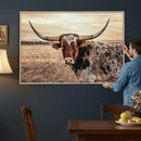 Texas Longhorn Wall Art Canvas Print – Western Cattle Ranch by MyGreatCanvas | Canvas Wall Art Prints | Photo Prints & Wall Decor